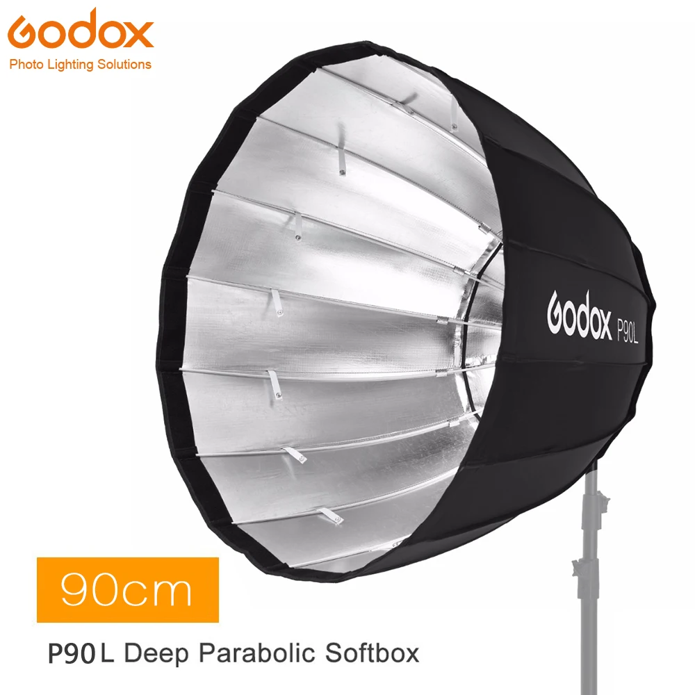 Godox P90L 90 см Портативный глубокий параболический софтбокс с креплением Bowens Совместимость триггер для студийной вспышки SK400II SK400 SK300II DP600II DP400II