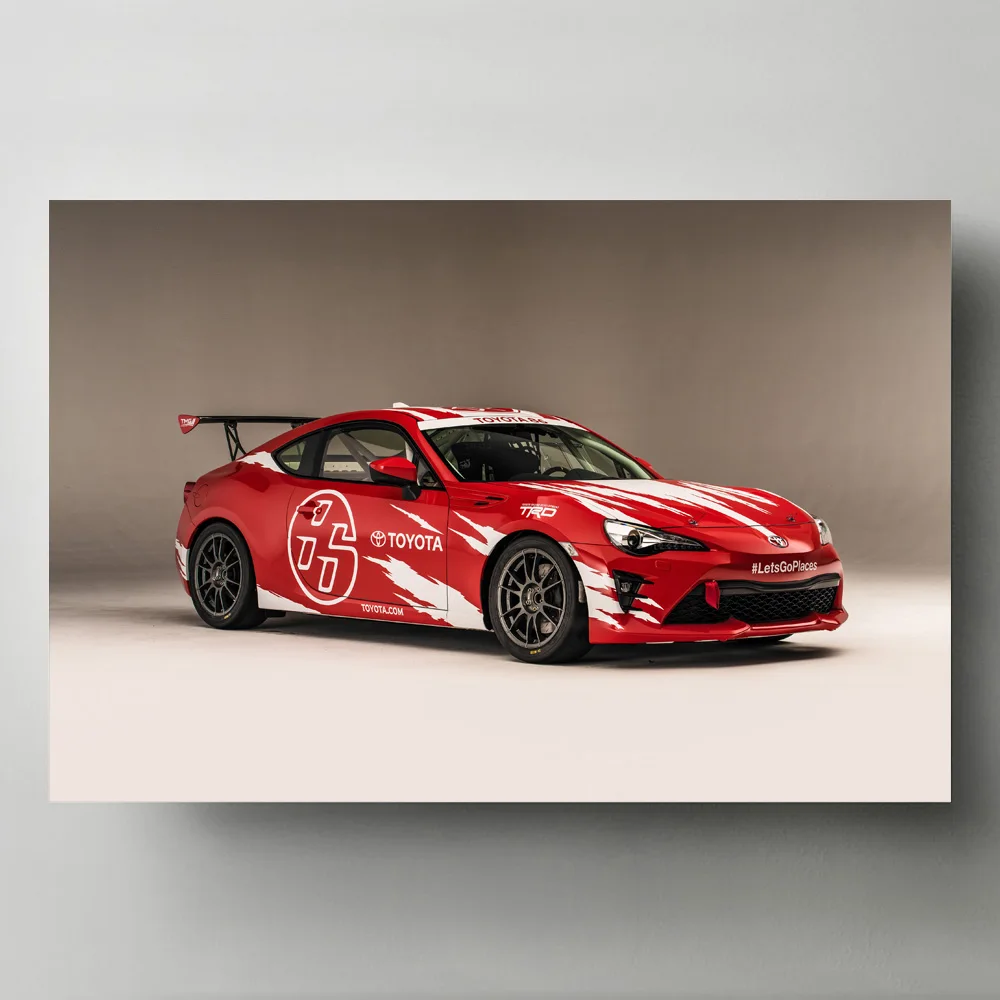 Современные художественные плакаты и принты Toyotas Тюнинг автомобиля GT86 CS красный