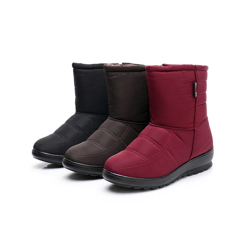

Winter Women's Anti Slip Waterproof Short Boots Thickened Middle And Old Age Cotton Boots