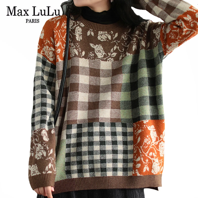 Max LuLu новинка 2020 китайский стиль зимняя женская клетчатая одежда с принтом