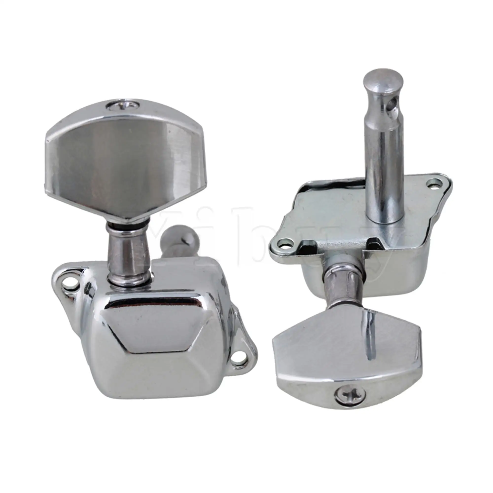 Yibuy Chrome Semiclosed Acoustic Guitar Tuning Pegs Machine Heads 3L3R | Спорт и развлечения