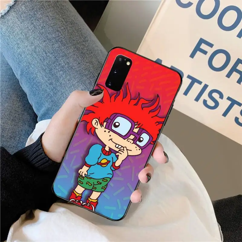 

HPCHCJHM cartoon amine girl Black TPU Soft Phone Case Cover for Samsung S20 plus Ultra S6 S7 edge S8 S9 plus S10 5G