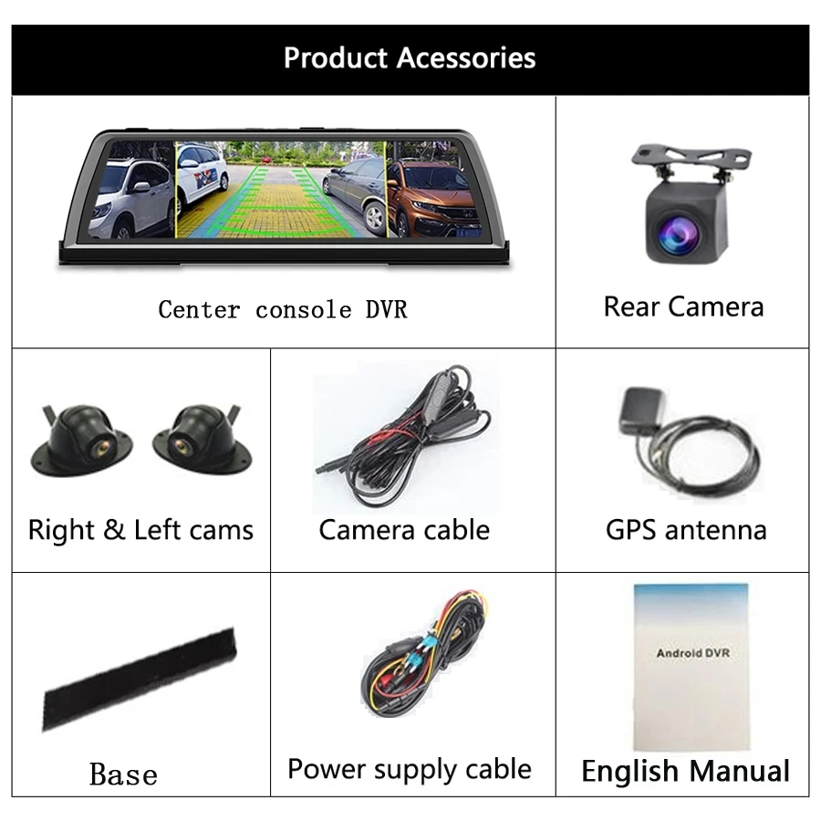 4 Channel 4G Android 5.1 Car Dash Cam ADAS GPS Navigation HD 1080P Video Recorder Dashboard DVR WiFi App 24H Remote Monitoring images - 6