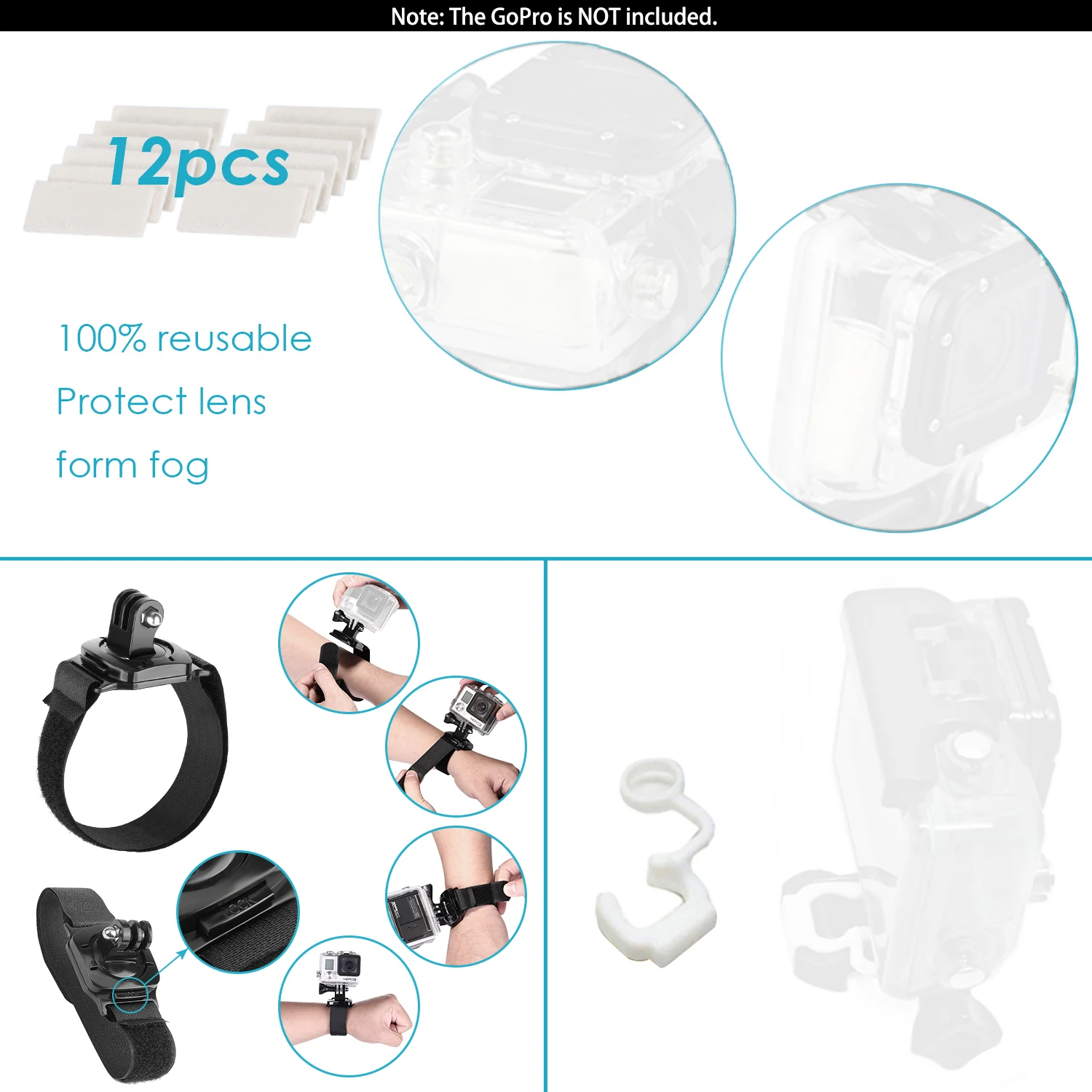 

Neewer Action Camera Accessories Kit for GoPro Hero 8 Max 7 6 5 4 Black GoPro 2018 Session Fusion DJI AKASO APEMAN Campark SJCAM