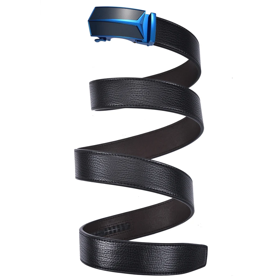 

Black Brown Cowhide Men's Business Belt Men's Casual Fashion Leather Belts High-grade Alloy Automatic Buckle Pants Belt B130