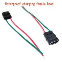 5Pcs USB 3.1 Connector ประเภท-C 8Pin 2ลวดเชื่อมหญิงกันน้ำหญิงยางแหวน Current fast Charging Port