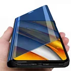 Умный зеркальный флип-чехол для телефона Xiaomi Poco F3, чехол для Xiaomi PocoF3, Poxo, Poko, Pocco, Pocophone F3 3F, бампер с подставкой, Fundas