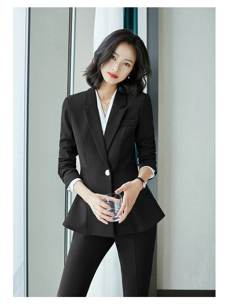 

Long sleeve professional suit business Korean Edition office female college students interview hotel front desk work clothes