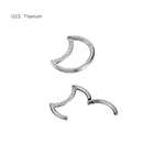 10 шт.лот G23 титановые CZ драгоценные камни Луна Новое бесшовное откидное сегментное кольцо кликер хрящевой ушной носовой перегородки блеск 16Gx 810 мм