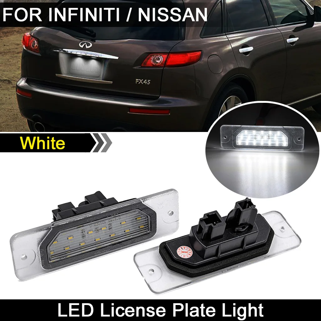 

2 шт. для Infiniti FX35 FX45 Q45 I30 I35 M35h M37 M56 Q70 для Nissan Fuga Cefiro Белый светодиодный номерной знак светильник номерной знак лампа