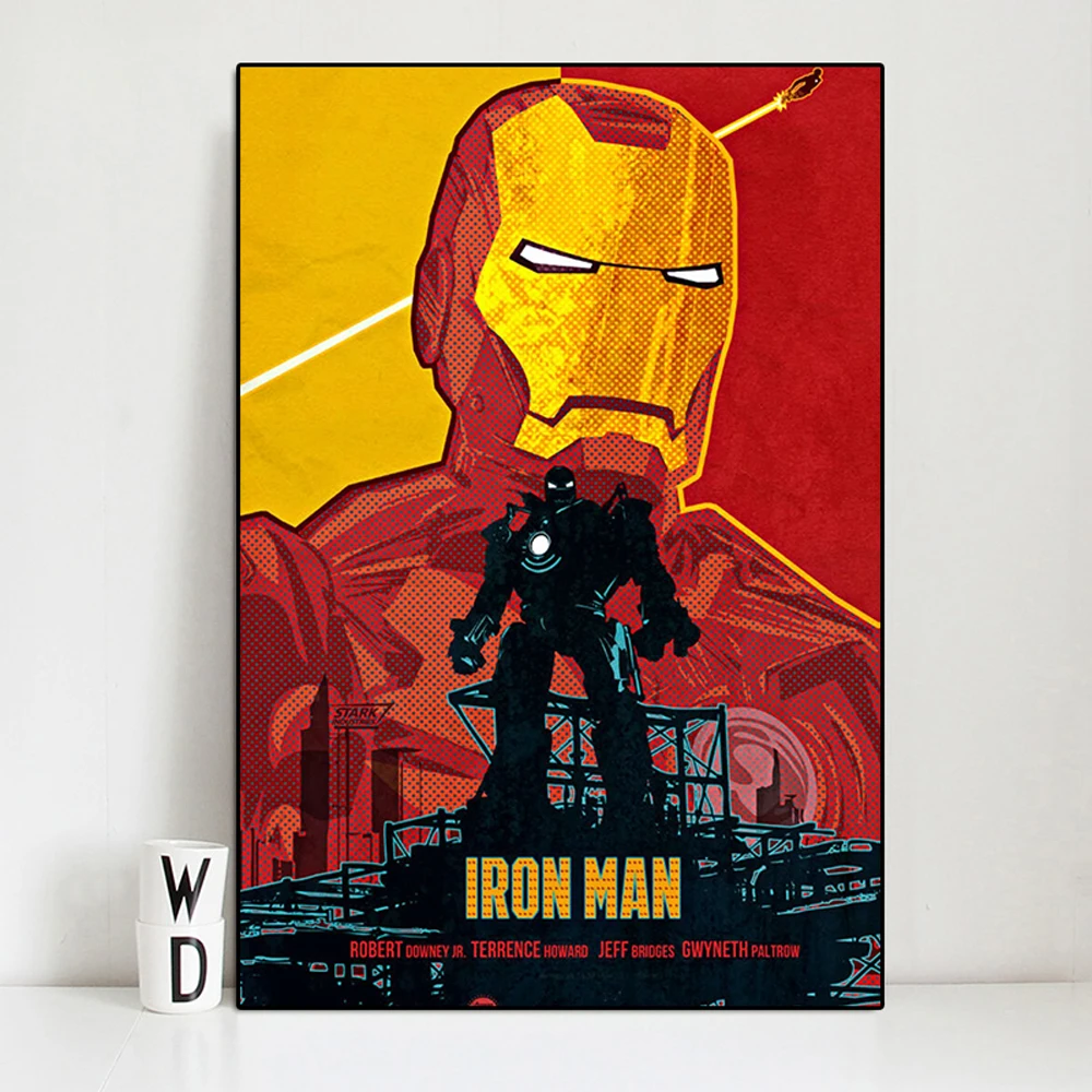 

Marvel Avengers Superheroes Poster And Print Iron Man Water Color Canvas Painting Abstract Wall Art Living Room Home Decoration