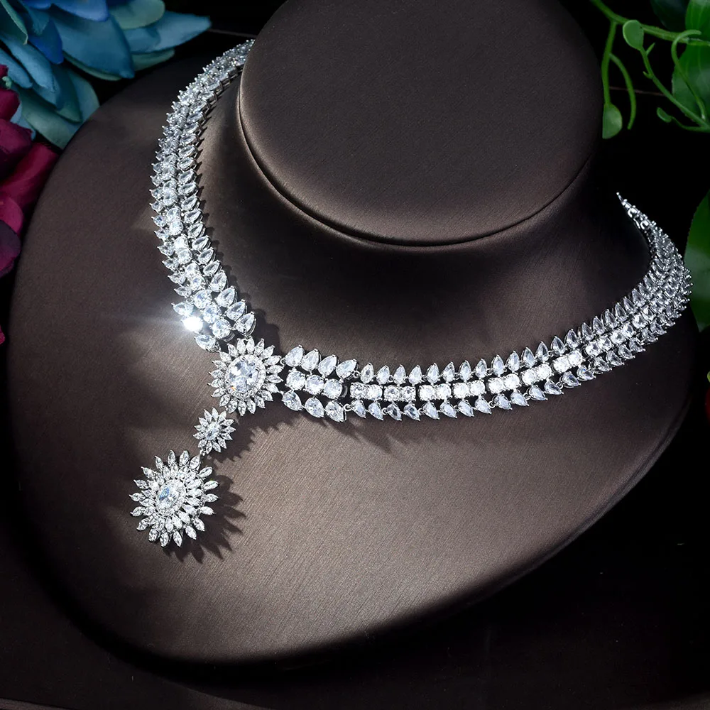 HIBRIDE нигерийский 4 шт. Свадебные циркониевые Ювелирные наборы для женщин вечерние