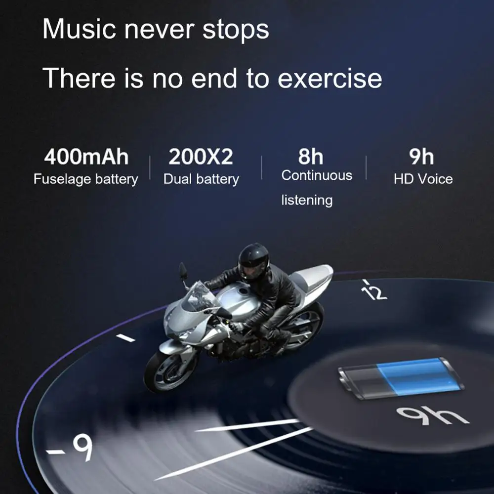 

VR robot New Arrival Motorcycle Helmet Headset Waterproof Bluetooth Bone Conduction Earphone Moto Handsfree Music Player