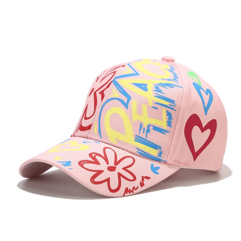 

European and American Graffiti Baseball Cap Female Fashion Trend Print Student Hip-hop Sunscreen Male Cappello Uomo Baseball New