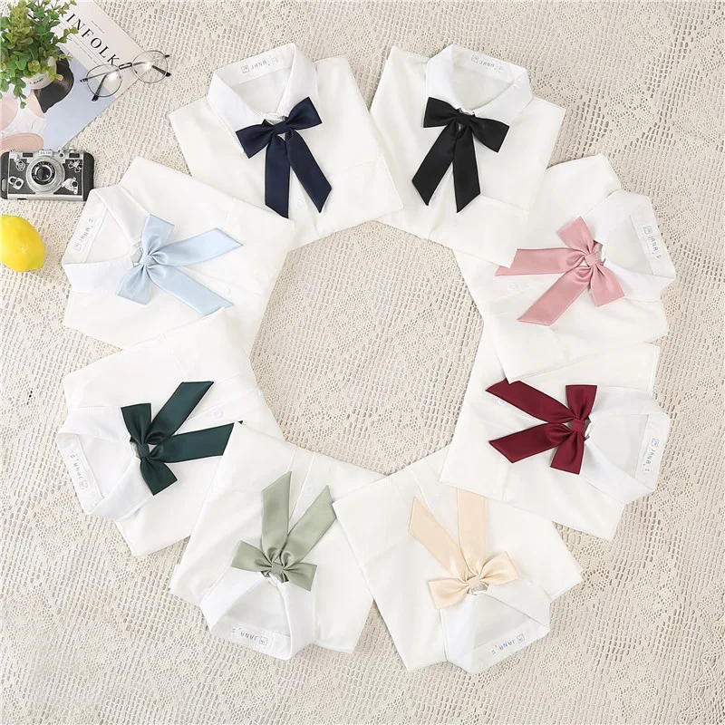 

College Style Shirt Women Blouses Solid Single Breasted Short Sleeve JK Sweet Girl Loose Popular Simple Harajuku Japaneses Tops