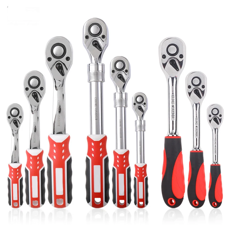 

1/4" 3/8" 1/2"inch Ratchet Wrench 72 Teeth Extending Telescopic Ratchet Socket Wrench Tool Plate Ratchet Handle Wrench Tools