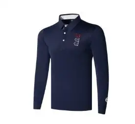 dark blue Новинка, мужская рубашка для гольфа, быстросохнущая, Спортивная рубашка с длинными рукавами для гольфа, одежда для гольфа, tu - Цвет: dark blue