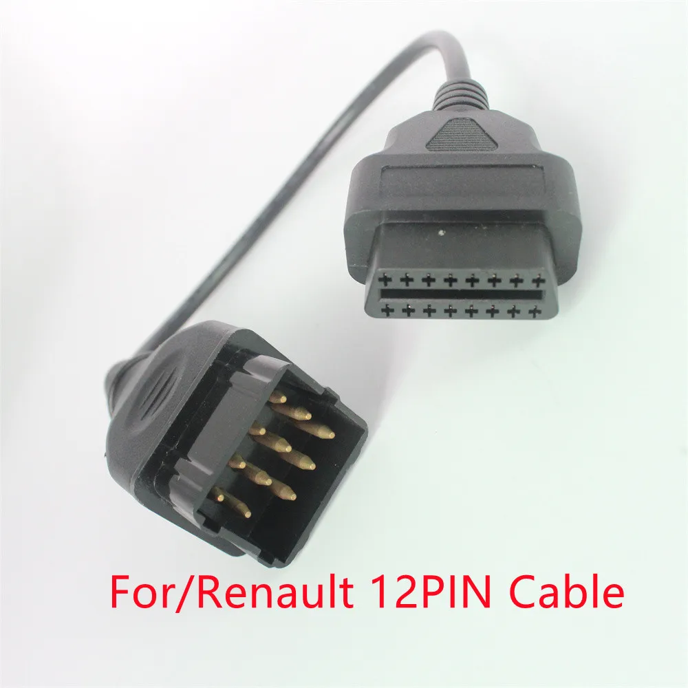 Acheheng Car OBD2 Connector cable 12Pin to 16Pin can clip Adapter obd 2 OBDII Extension Connector diagnostic tool Cable