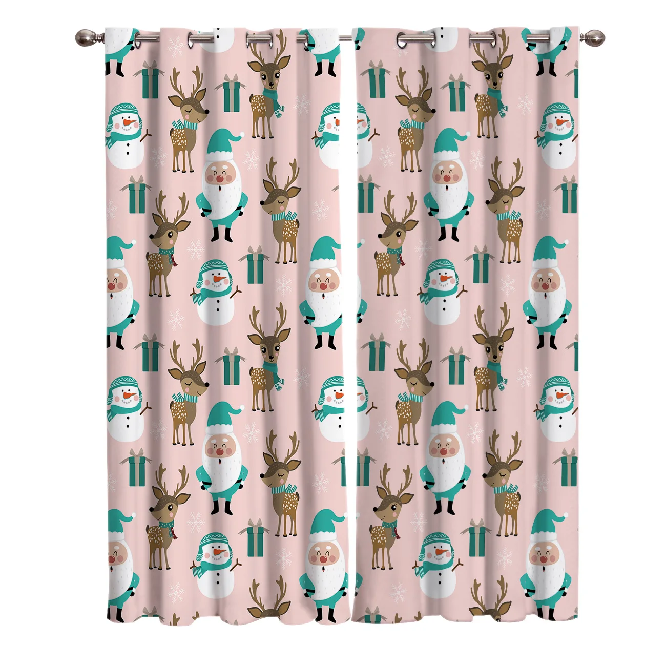 Счастливого Рождества счастливого Нового года Санта снонвман подарок штора