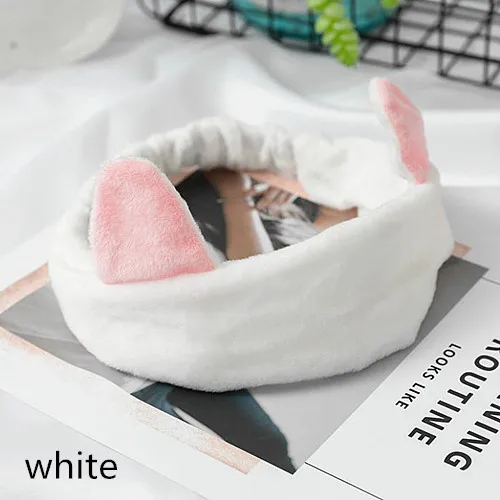 White OMG Logo, Женская повязка для волос с бантом-бабочкой, для мытья лица, для макияжа, фланелевая Мягкая повязка на голову, повязки на голову для девочек, головные уборы, аксессуары для волос - Цвет: White