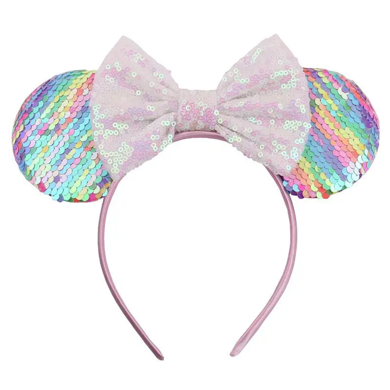 headband 5 Новые блестки уши Минни-Маус оголовье для девочек " банты для волос большой флип блестки уши DIY Детские аксессуары для волос повязка на голову бутик - Цвет: headband 5