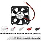 5 шт. 5010 50*10 мм 5 в охлаждающий вентилятор 2-контактный разъем JST Dupont 5 см 50 мм компьютерные промышленные кулеры 50x50x10 мм высокоскоростной вентилятор