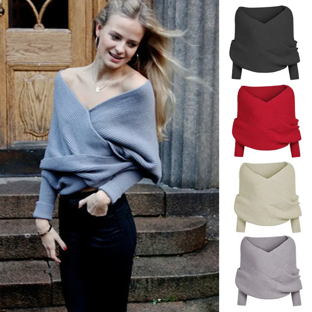 Женский вязаный свитер с длинным рукавом повседневный теплый джемпер свободного