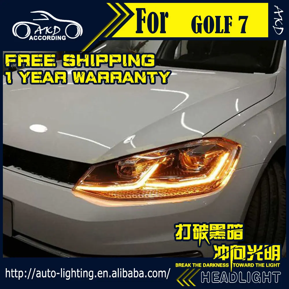 AKD автостайлинг фара для VW Golf 7 фары Golf7 обновление 5 светодиодный ная 2013 2017 DRL H7 D2H Hid
