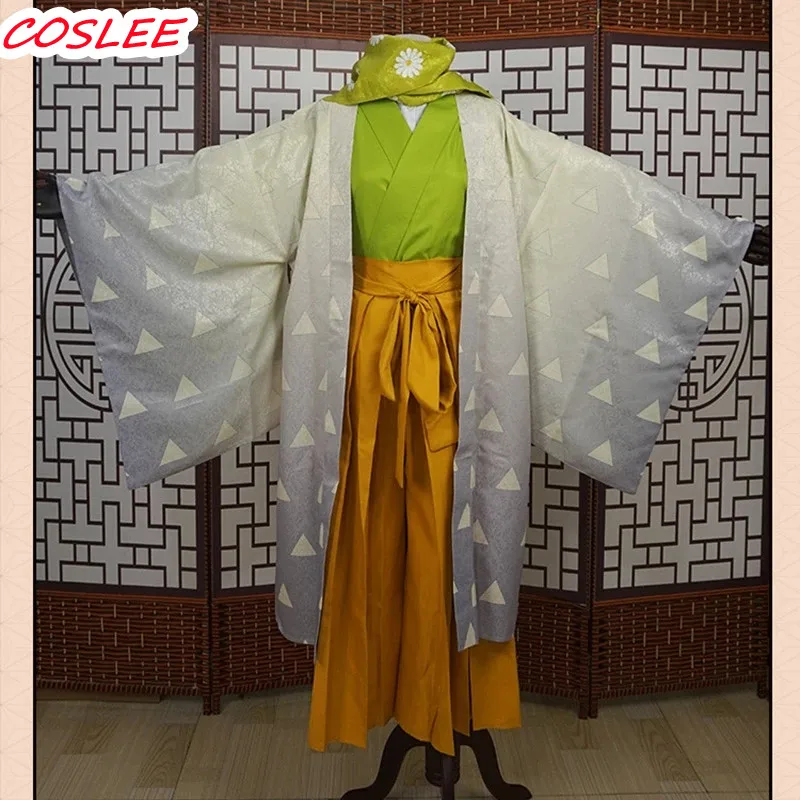 

COSLEE Anime Demon Slayer Kimetsu no Yaiba Agatsuma Zenitsu Cosplay Costume Birth Flower Kimono Uniform Halloween Party Suit For
