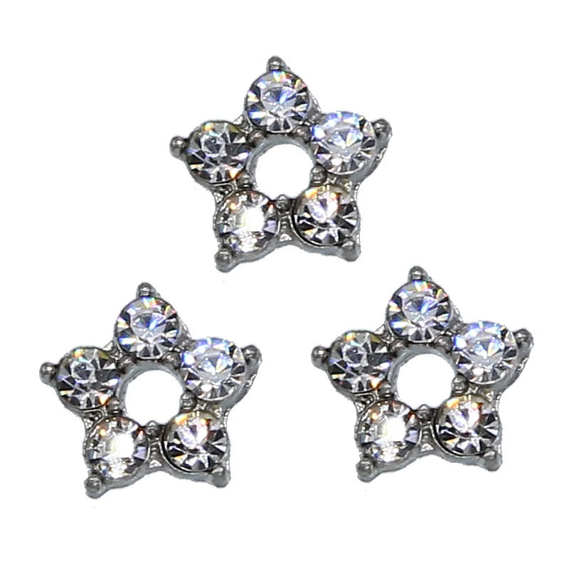 20 шт. перфорированных пентаграмм, инкрустированных стразами, соединителей для изготовления украшений для ожерелья, браслета и ручной работы.