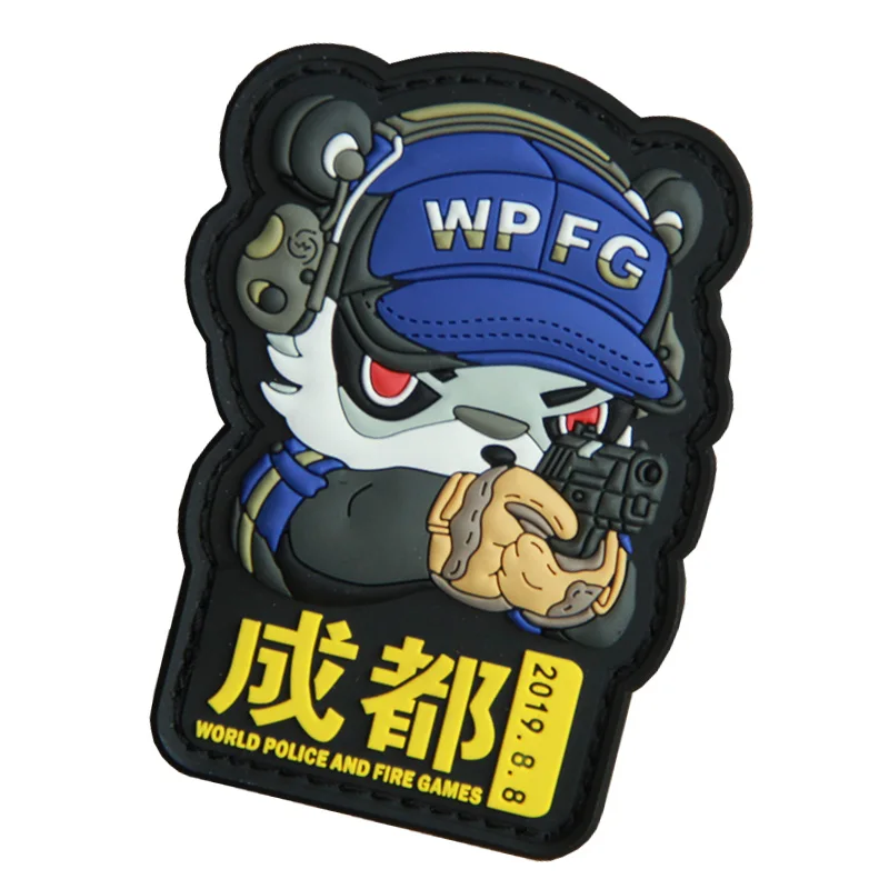 Резиновые WPFG тактические пластыри 3D ПВХ бейж в форме панды боевые с петлями