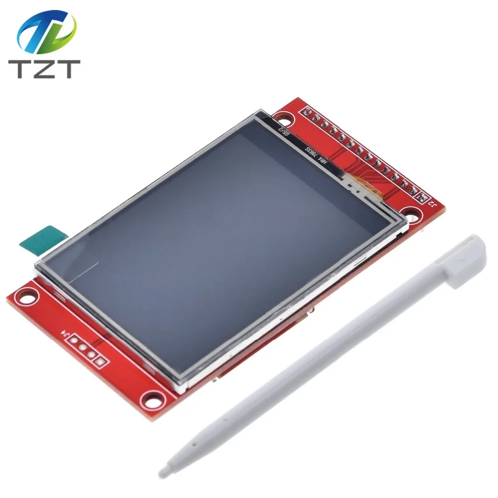 2," 240x320 SPI TFT lcd модуль последовательного порта+ 5 В/3,3 В адаптер PBC Micro SD ILI9341 Белый светодиодный с сенсорным/без сенсорного для Arduino