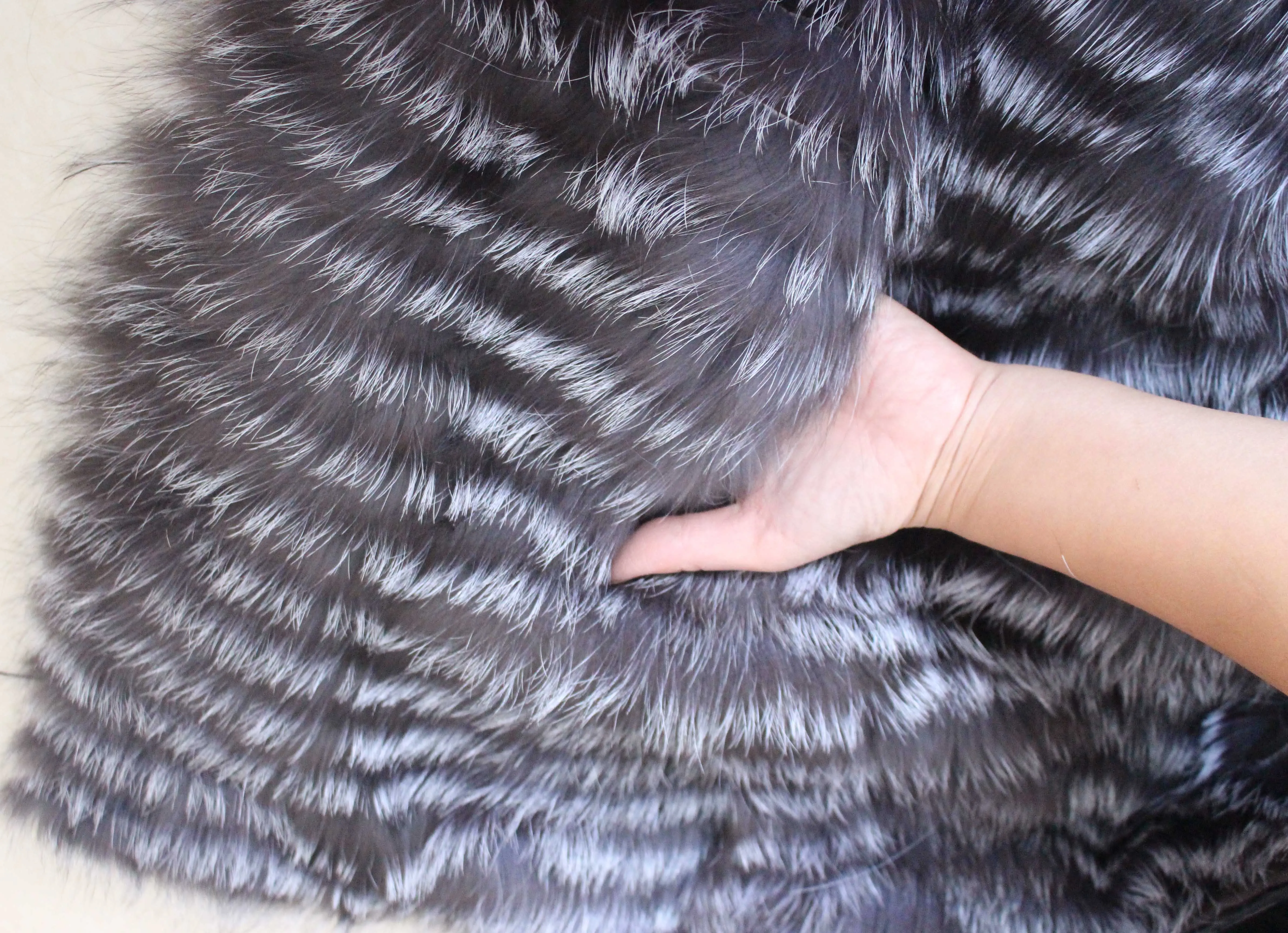 Linhaoshengyue длиной 100 см пальто из натурального Меха чернобурки с капюшоном|silver fox fur