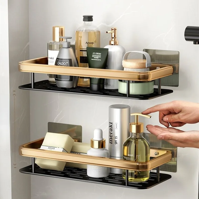 

Punch-free Bathroom Shelf Shelves Shampoo Shower Storage Rack Kitchen Holder Toilet Kitchen Organizer Bathroom Accessories Set