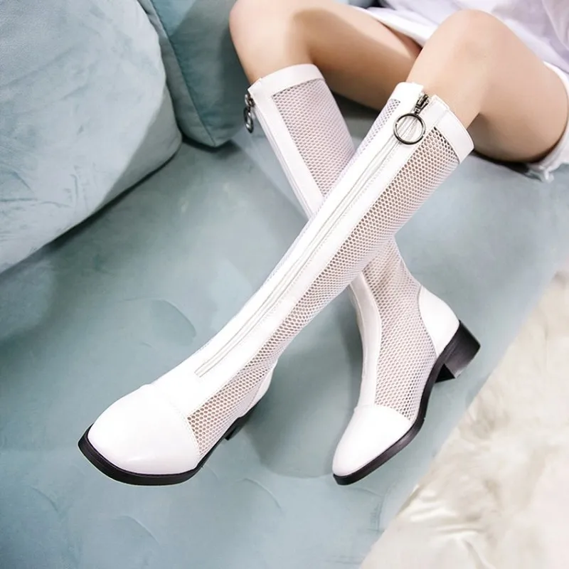 Обувь 2020 г. Женские летние ботинки обувь из сетчатого материала пикантная на