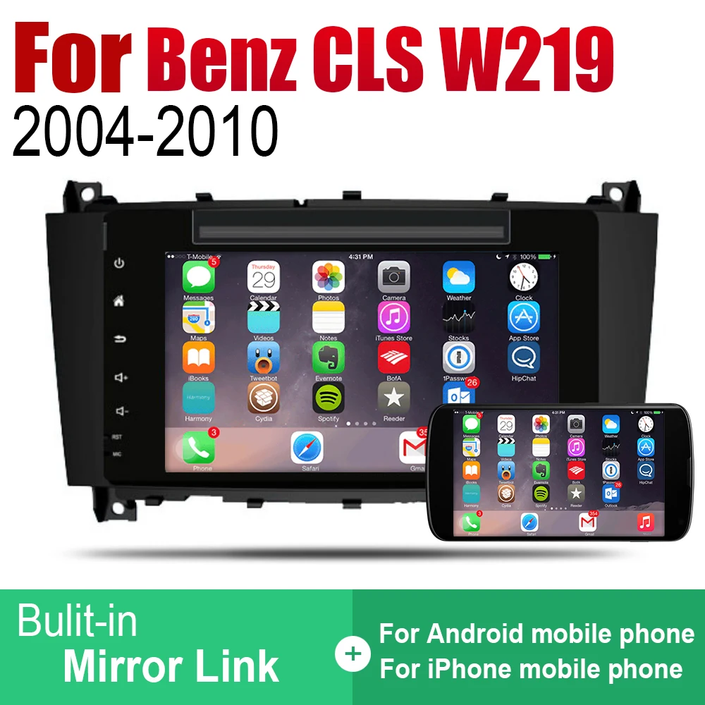 Автомагнитола 2 Din на Android DVD для Mercedes Benz CLS Class W219 2004 ~ 2010 NTG автомобильный