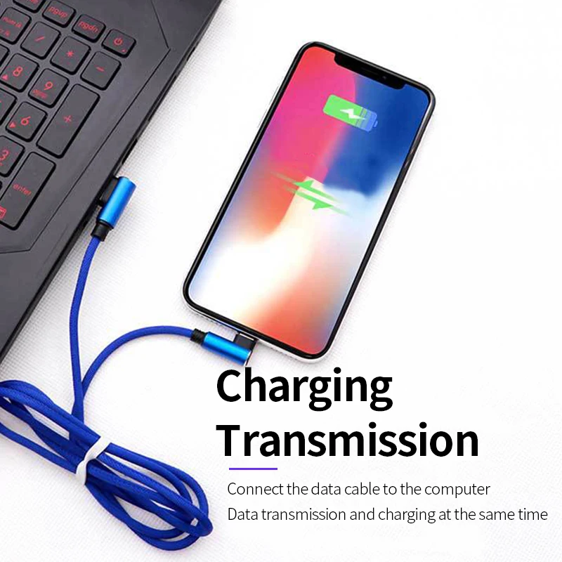 Кабели USB Type C для передачи данных 90 градусов коленчатый провод 2 0 А быстрая