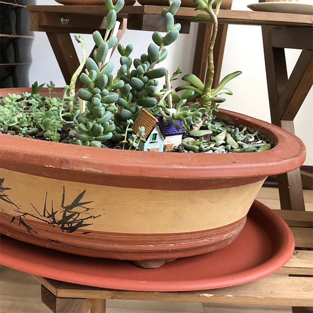 1 шт. окна кирпичной стены красных листьев цветочный горшок держатель лоток