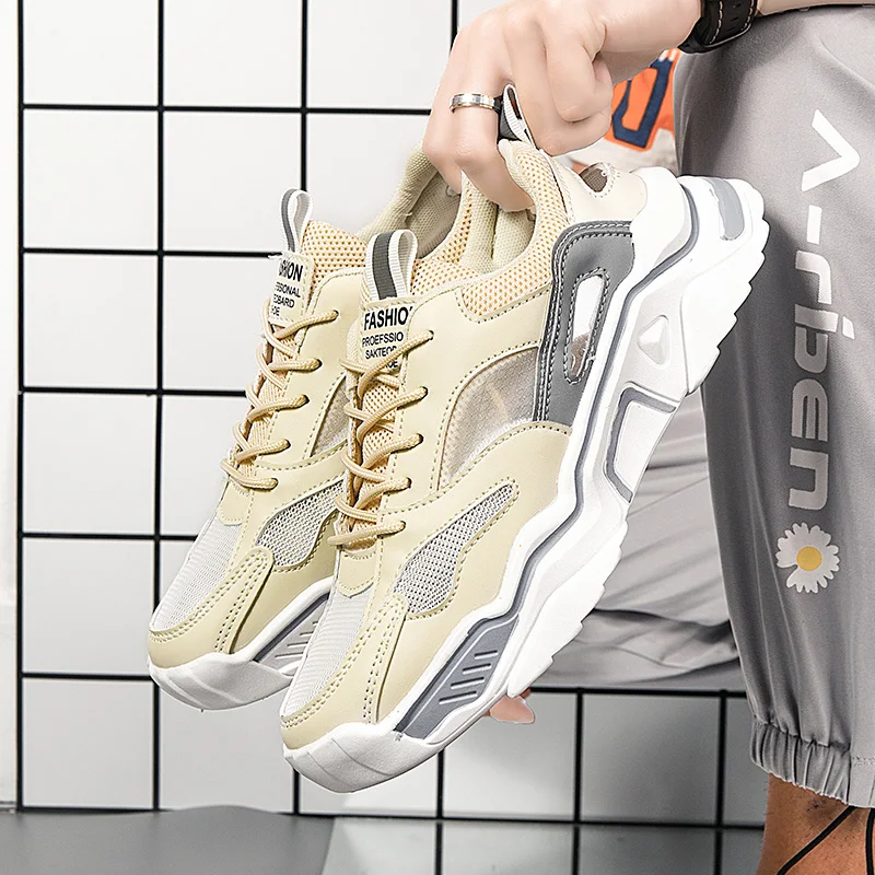 

Кроссовки мужские сетчатые на шнуровке, повседневная Легкая удобная прогулочная обувь, брендовые модные спортивные кеды для бега, лето