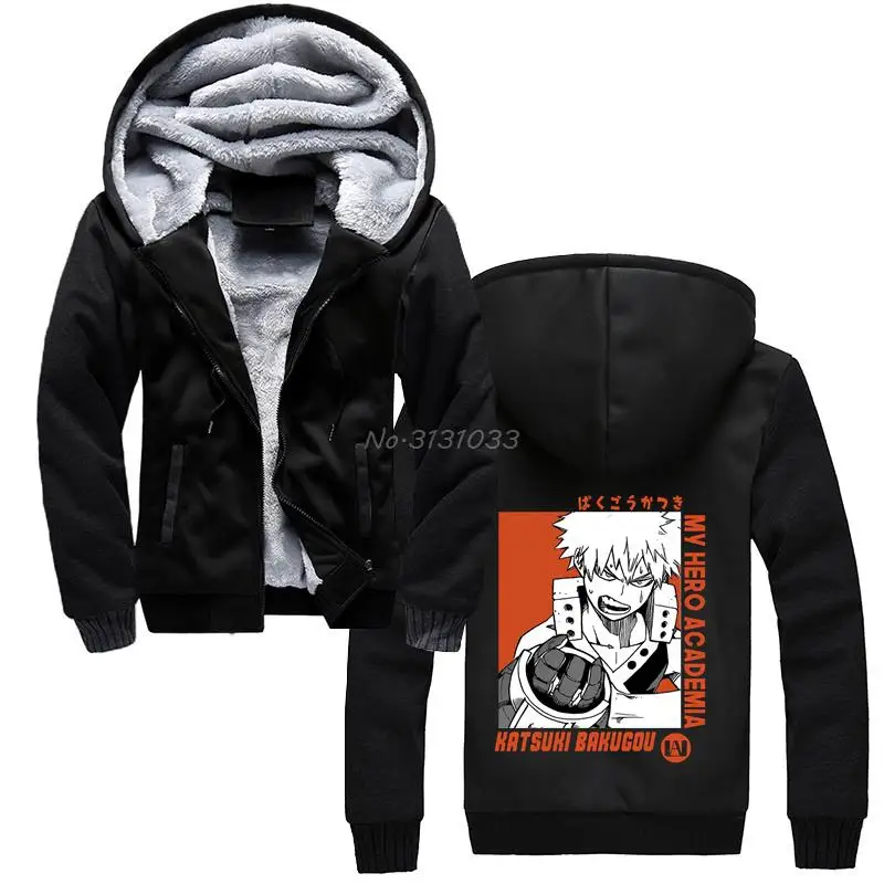 

My Hero Academia Hoodie Boku No Hero Academia Anime Men Winter Thicken Keep Warm Sweatshirt Hooded Jacket Streetwear