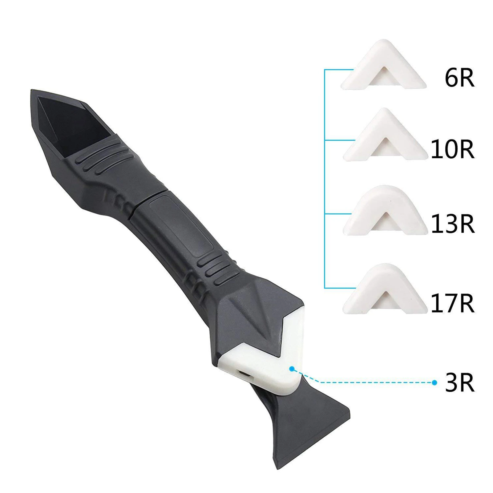 

3in1 Caulking Removal Tools Set Kit Sealant Finishing Tool Grout Scraper Caulk Remover with Replaceable Caps for Kitchen PR Sale