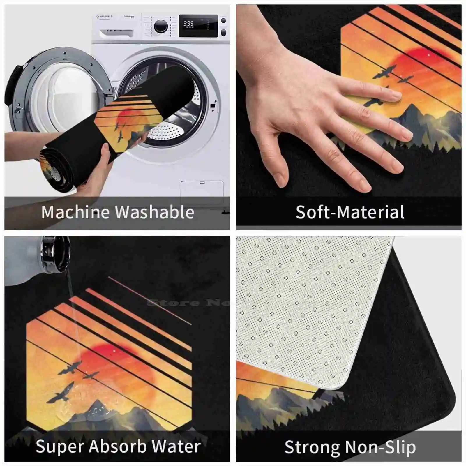 Идея подарка для отдыха Горный пейзаж Мягкая подушка Домашний ковер Дверной