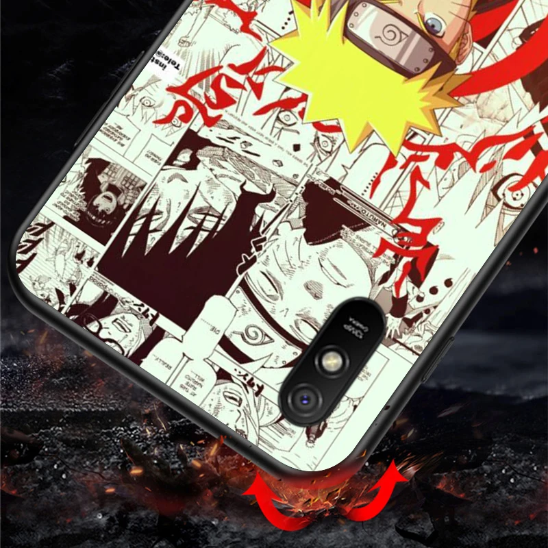 

Cartoon Naruto Sasuke For Xiaomi Redmi 10X Pro 5G 9C 9A 9 GO K20 8A 8 7A 7 S2 6A 6 5 5A 4X Pro Bright Black Phone Case