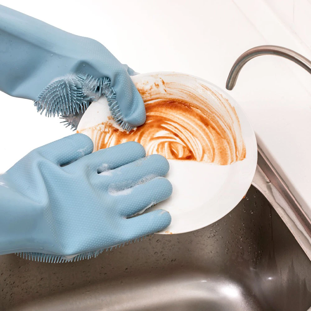 Волшебные силиконовые чистящие перчатки Youpin JORDAN & JUDY кухонные Пенообразующие