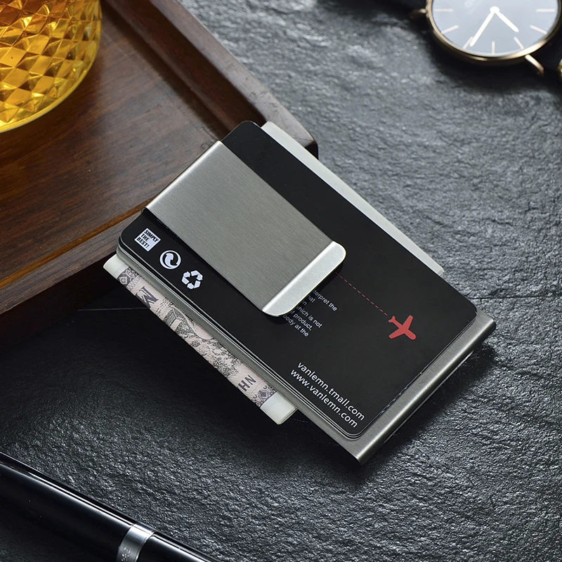 Зажим для денег из нержавеющей стали тонкий кошелек с зажимом мужчин