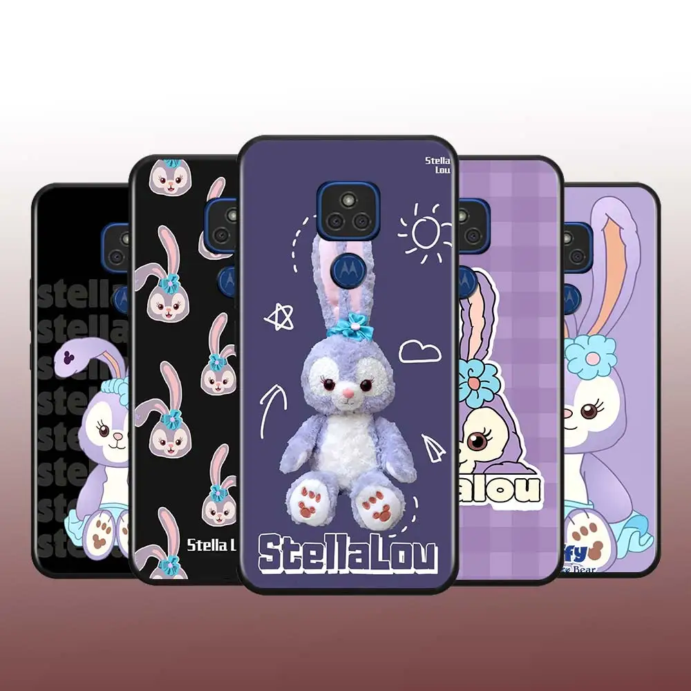 

Phone Case For Motorola E6S G9 G8 G Edge One E7 Power Lite Marco Hyper Fusion Plus Play Stellalou rabbit Black Cover