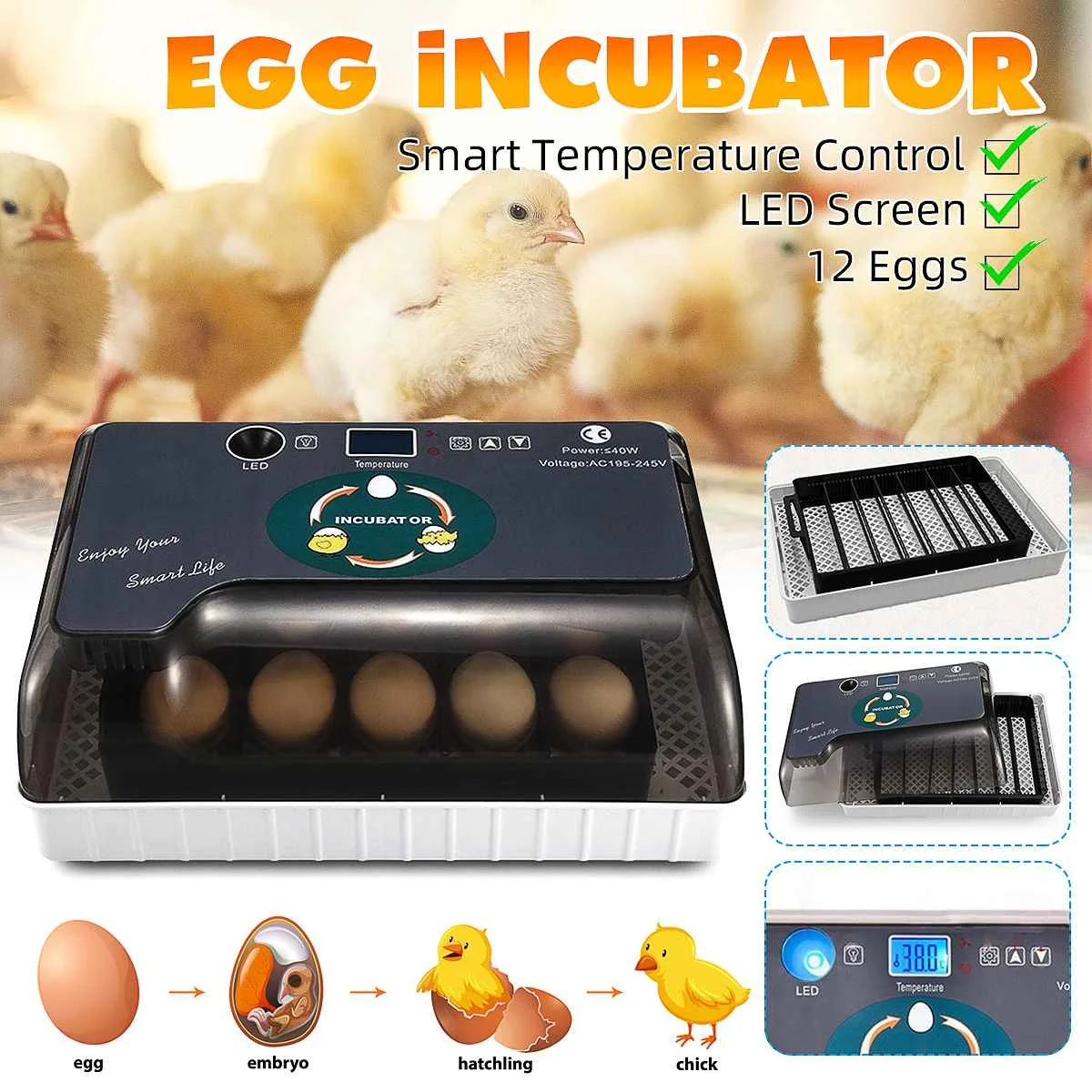

Farm Hatchery Incubator Brooder Machine 12 EggS Hatchers Cheap Price Chicken Automatic Eggs Incubator Bird Quail Brooder