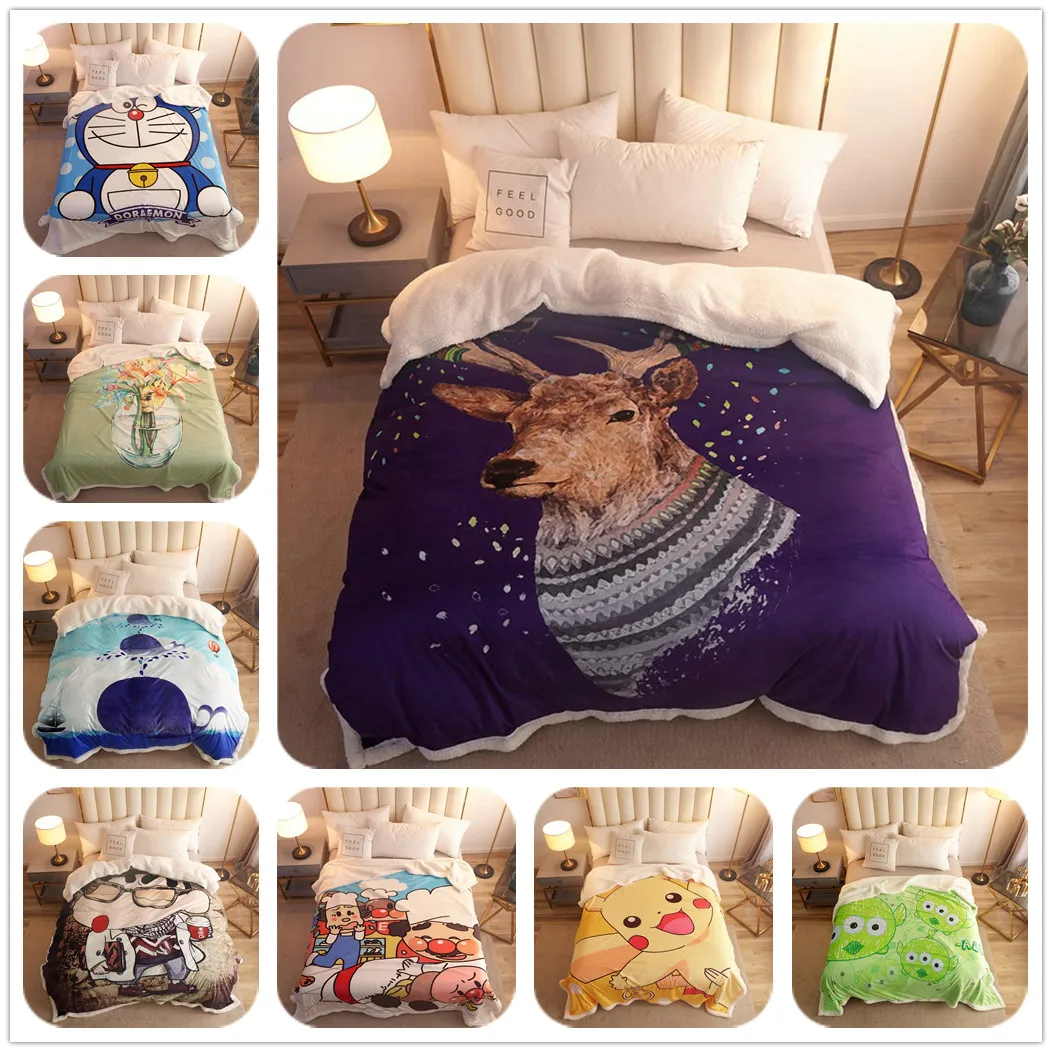

3d cartoon characters thicker blanket microfiber sleeping blanket