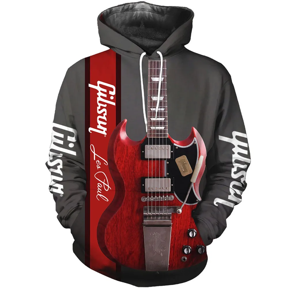 neue rote elektrische gitarre 3d druck top hoodie unisex männer und frauen hip hop fashion sweatshirt zipper hoodie jacke free global shipping