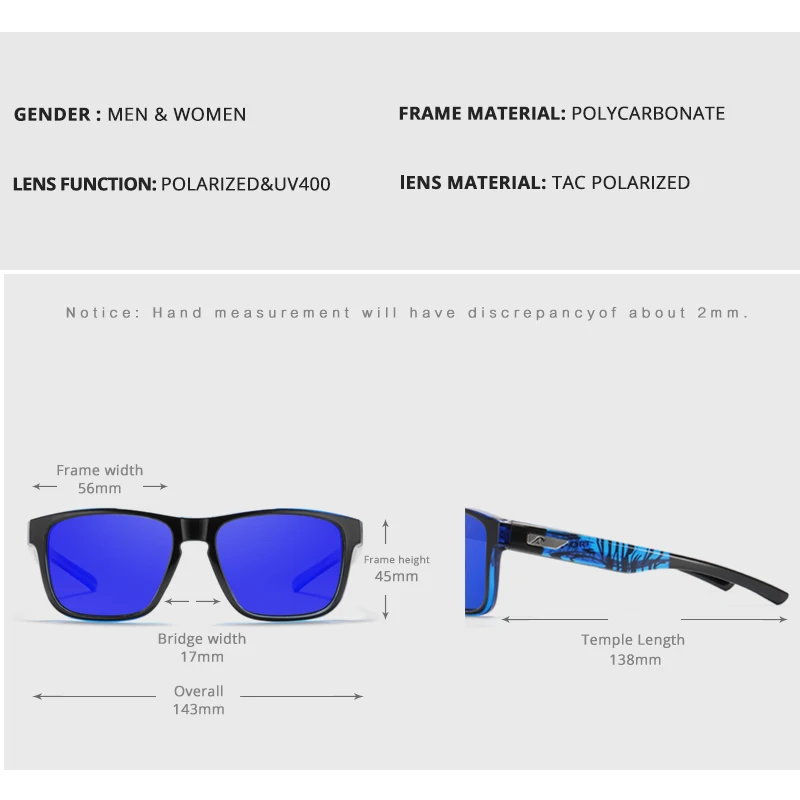 

KDEAM Hot Square Polarized Sunglasses For Men Crystal Graffiti Sun Glasses Polaroid Female Sunglass With Hard Box KD109